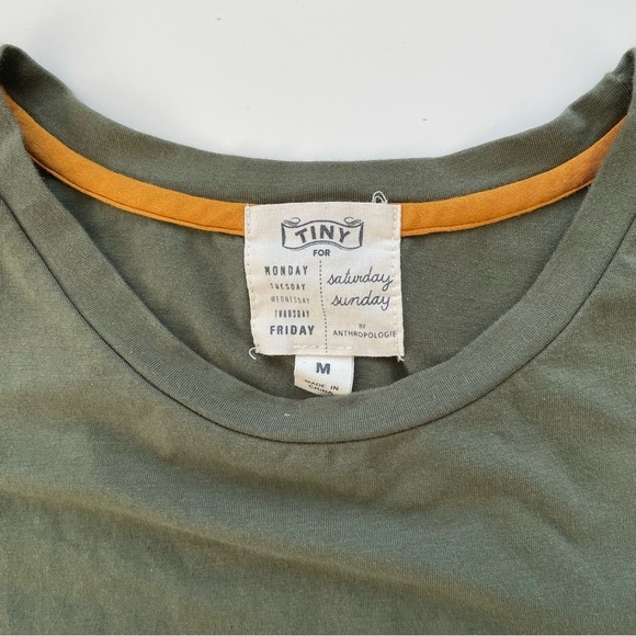 Anthropologie TINY Sage Green Giulia Contrast Tee Dress Size Medium - Picture 4 of 9